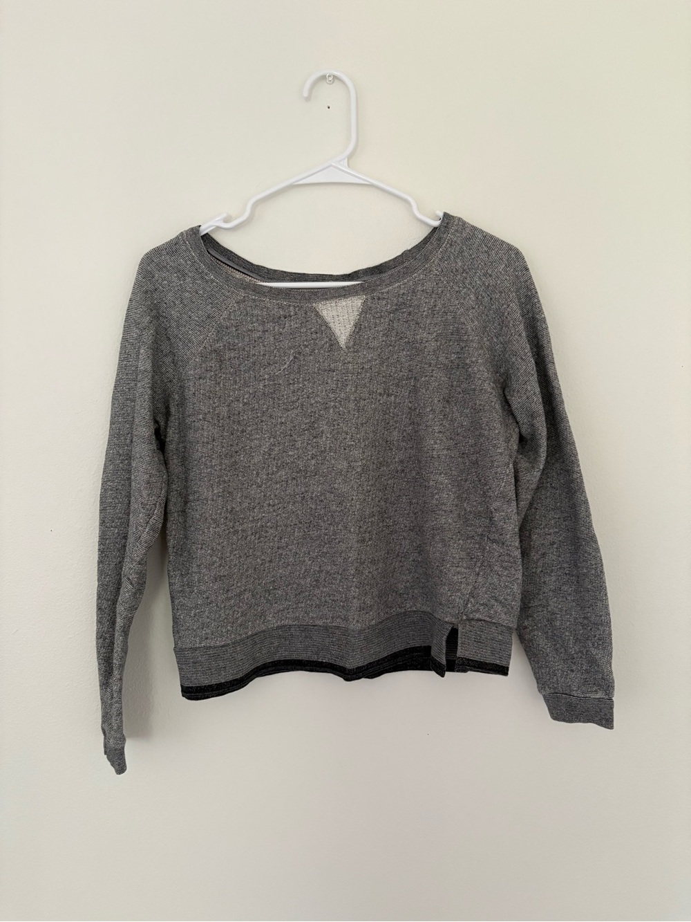Marine Layer Raglan 100% Cotton Gray Crop Crewneck Sweater Women’s SMALL